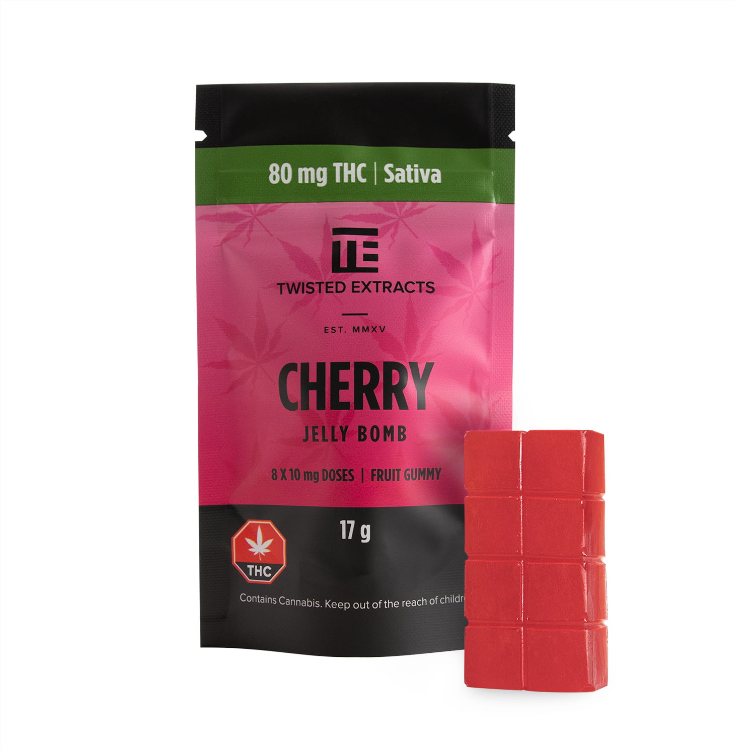 Twisted Extracts THC Cherry Bomb – (80mg THC) – Sativa