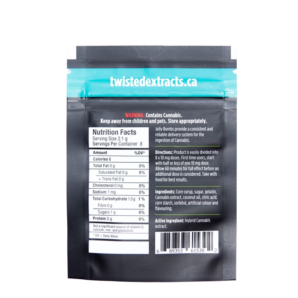 Twisted Extracts THC Black Cherry Jelly Bomb – (80mg THC) – Indica