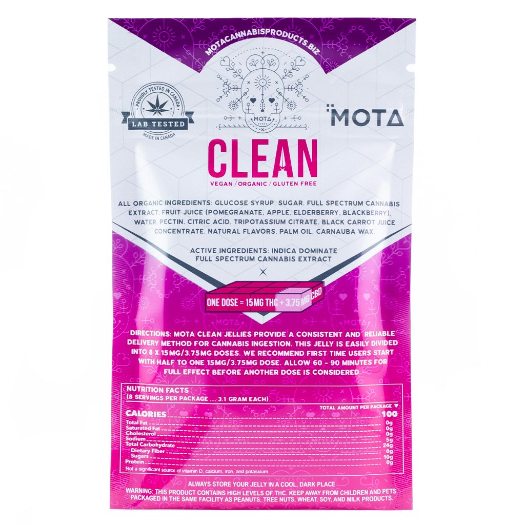 Mota Clean Vegan Organic Jelly 120MG THC 30MG CBD