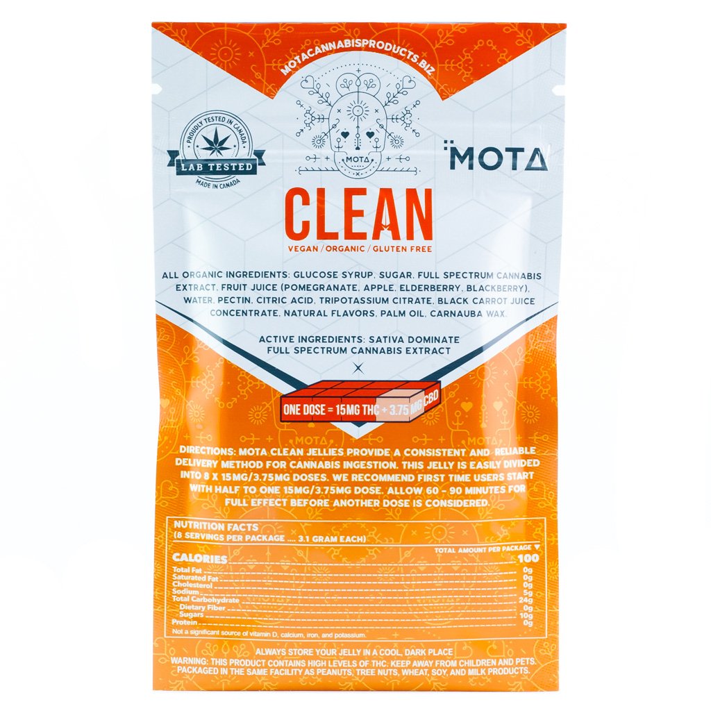 Mota Clean Vegan Organic Jelly 120MG THC 30MG CBD