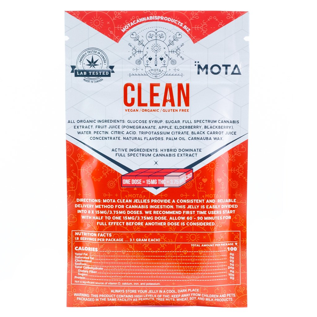 Mota Clean Vegan Organic Jelly 120MG THC 30MG CBD