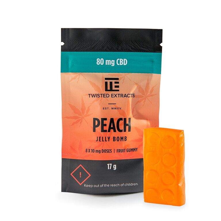 Twisted Extracts CBD Peach Jelly Bomb – (80mg CBD ea.)