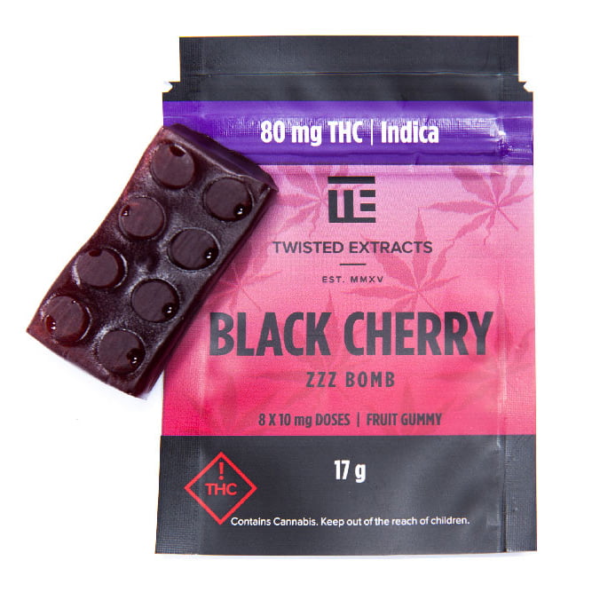 Twisted Extracts THC Black Cherry Jelly Bomb – (80mg THC) – Indica