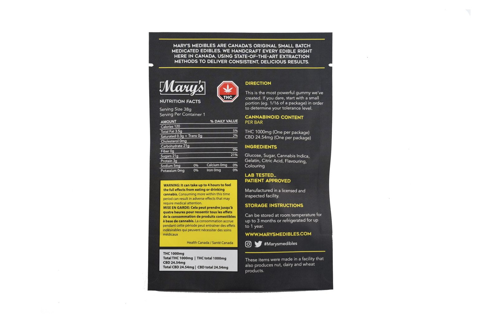 Mary’s Gummy Bar (Ludicrous Strength, Indica) 1000mg THC