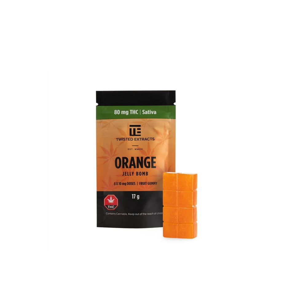 Twisted Extracts THC Orange Jelly Bomb – (80mg THC) – Sativa