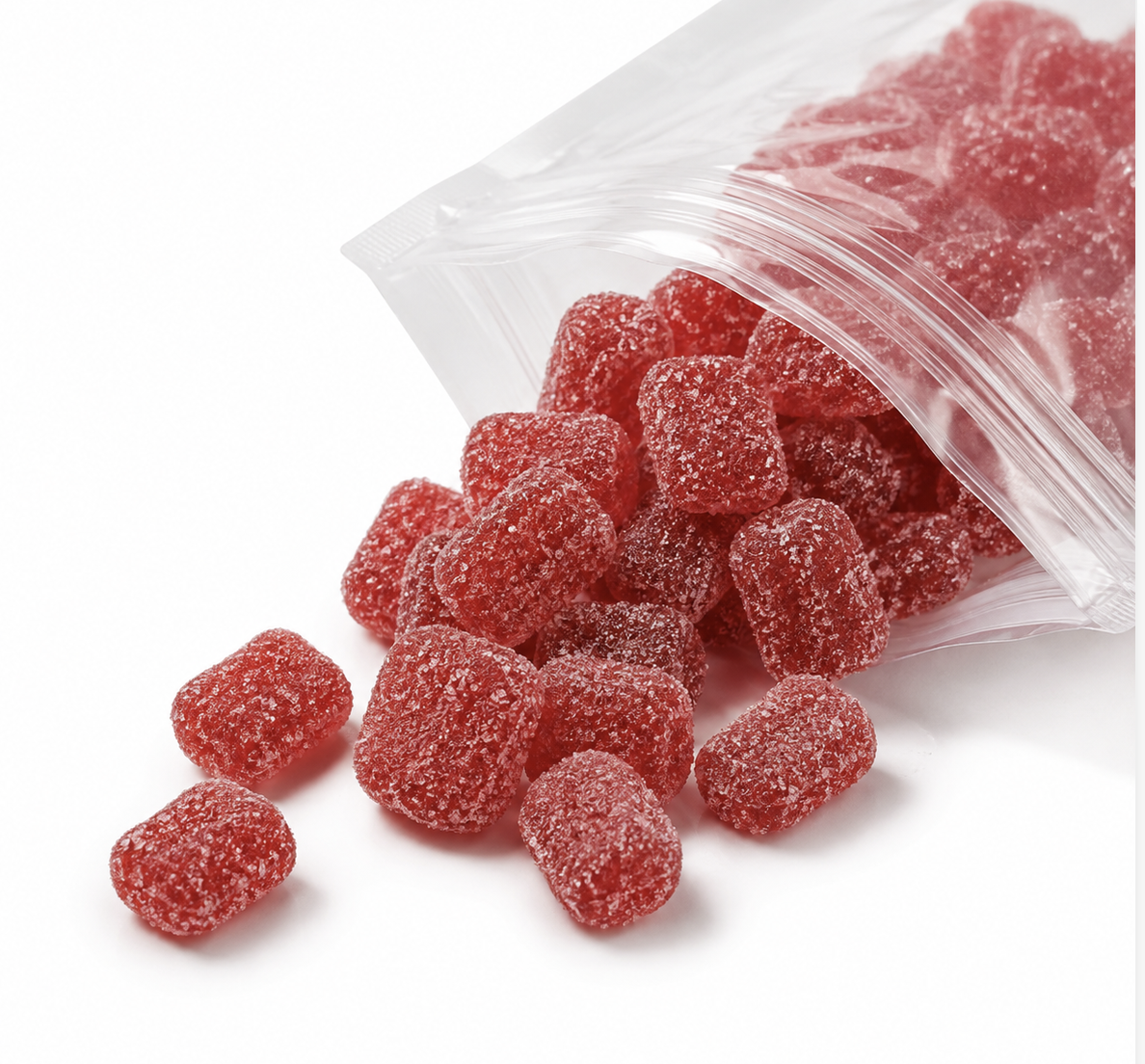 50mg THC Strawberry Sugar-Coated Gummies